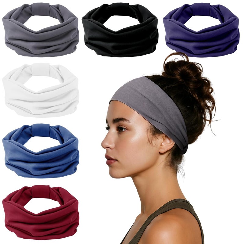 HSEM Headbands for Women, Wide Elastic Head Bands, Non-Slip Thick Hair Bands, Sports Stretchy Sweat Bands, Large Knotted Soft Headband for Washing Face, Makeup, Workout, Spa, Fashion - Image 1